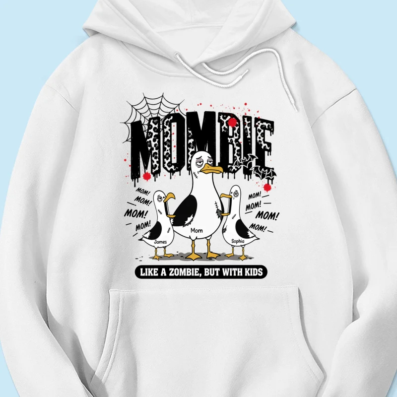 Mombie Like a Zombie But with Kids - Personalized Shirt - Funny Halloween Gift for Mom, Fall Trendy Tee - Image 25
