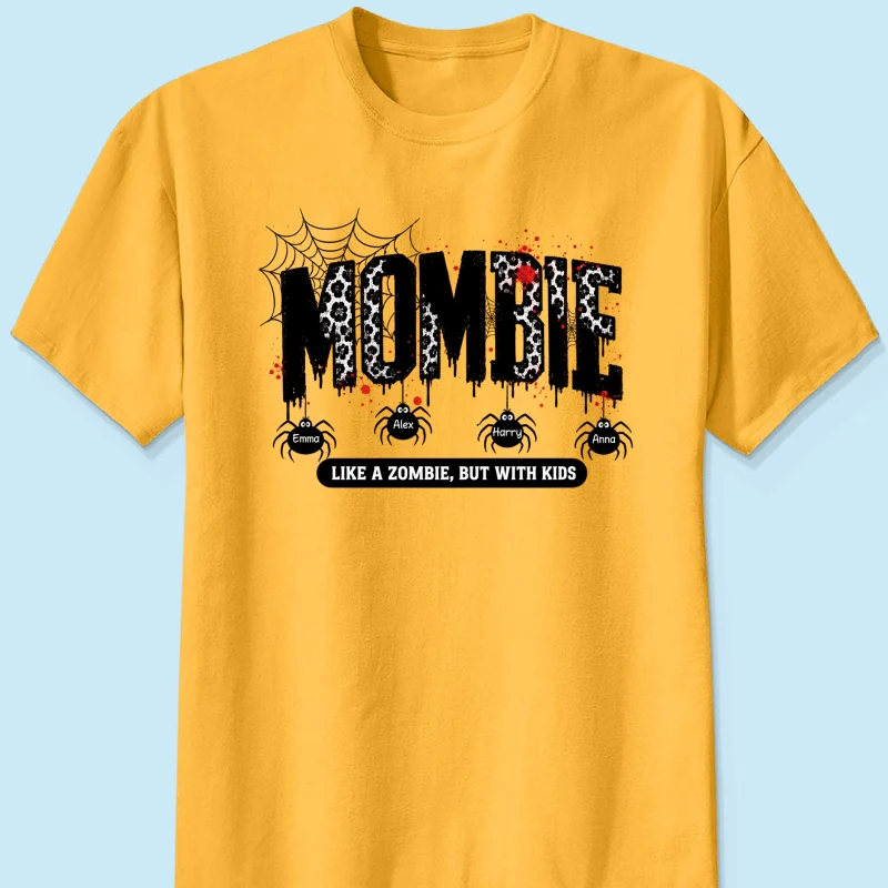 Mombie Like a Zombie But with Kids - Personalized Shirt - Spooky Funny Halloween Shirt for Mom, Wife - Image 11