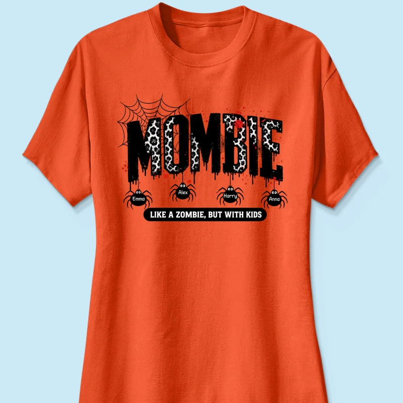 Mombie Like a Zombie But with Kids - Personalized Shirt - Spooky Funny Halloween Shirt for Mom, Wife - Image 12