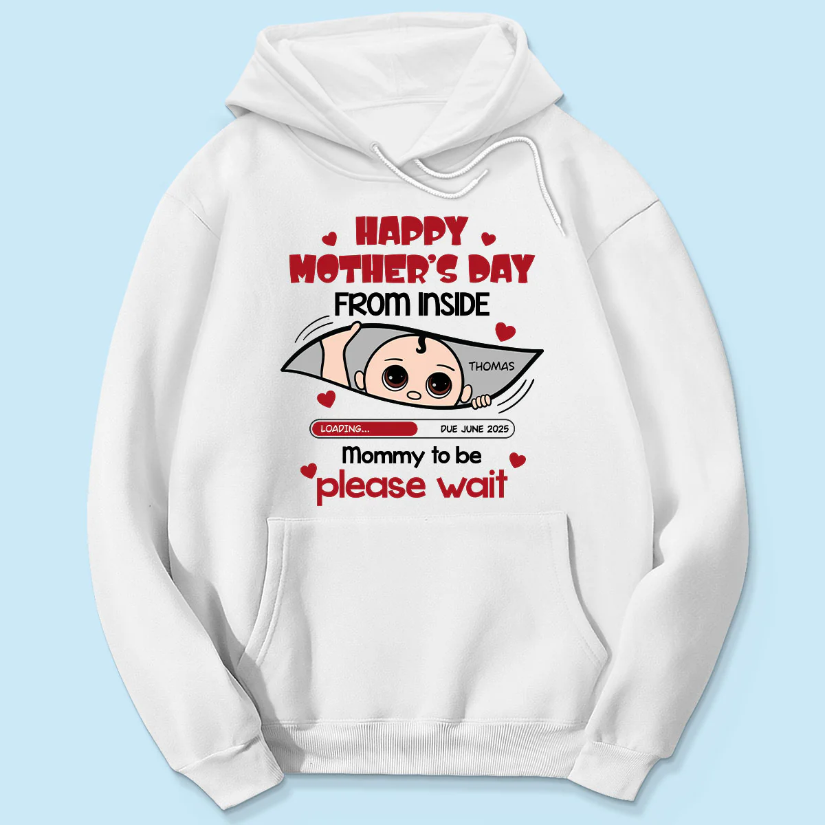 Mommy To Be Please Wait, Baby From The Inside Pregnancy Reveal Shirt, Gift For Expecting Moms - Image 7