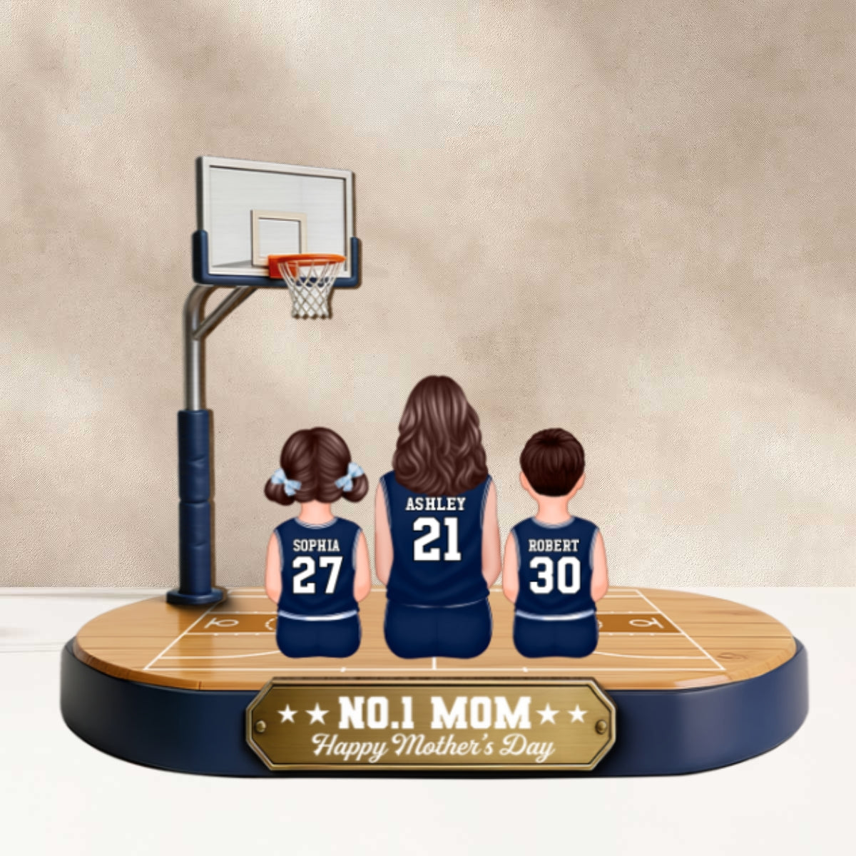 Mommy's Basketball Dream Team - Personalized 2-Layered Wooden Plaque - Gift For Basketball Mom - Image 10