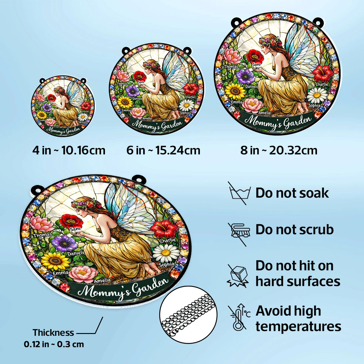 Mommy's Fairy Garden - Personalized Suncatcher - Heartfelt Mother's Day Gift for Grandma, Mom - Image 8