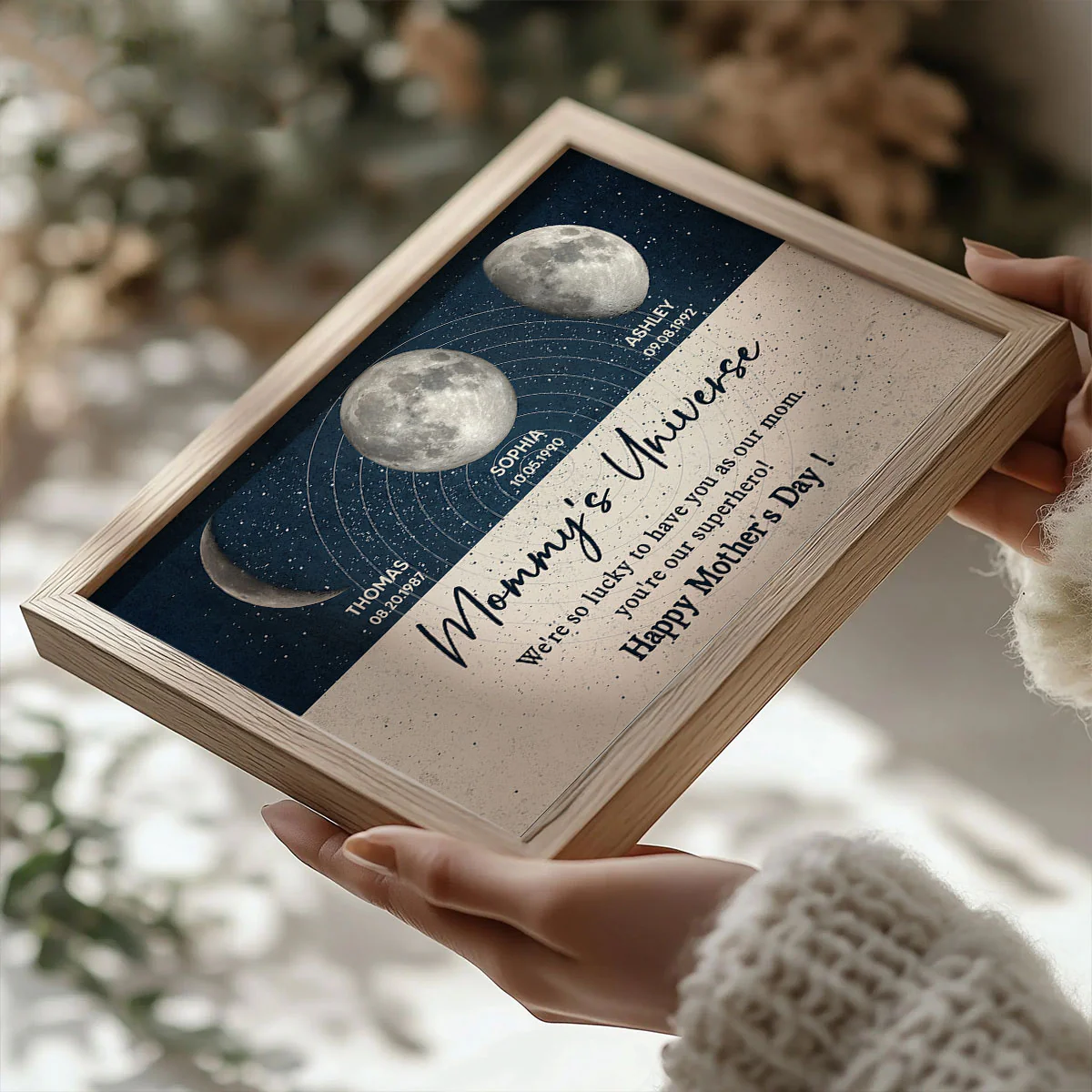 Mommy's Universe Moon Phases Personalized Poster, Gift For Mom - Image 4