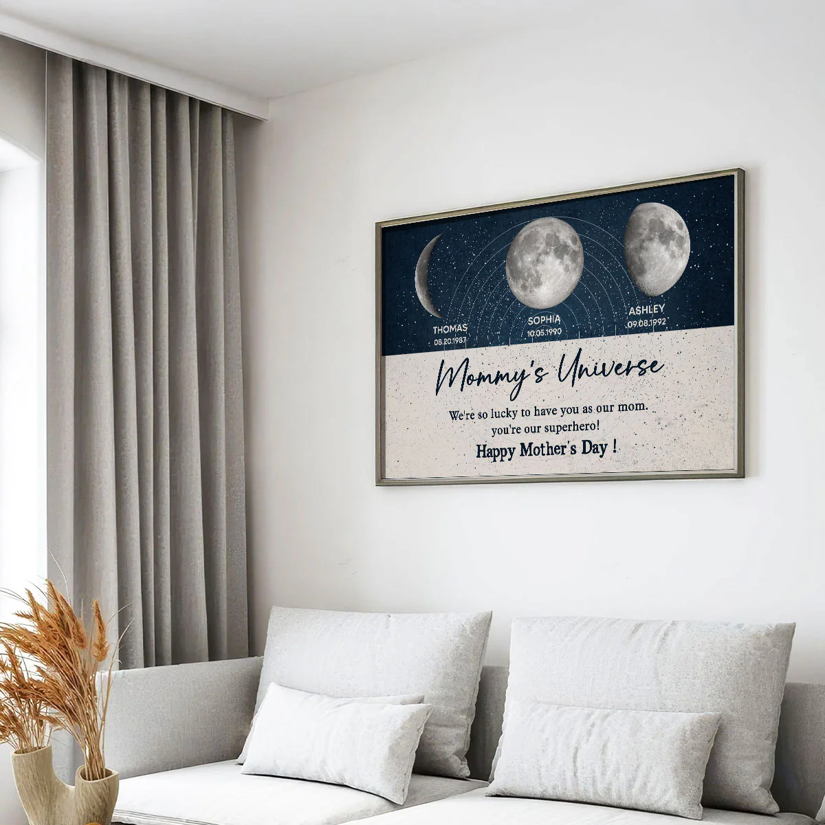 Mommy's Universe Moon Phases Personalized Poster, Gift For Mom - Image 7