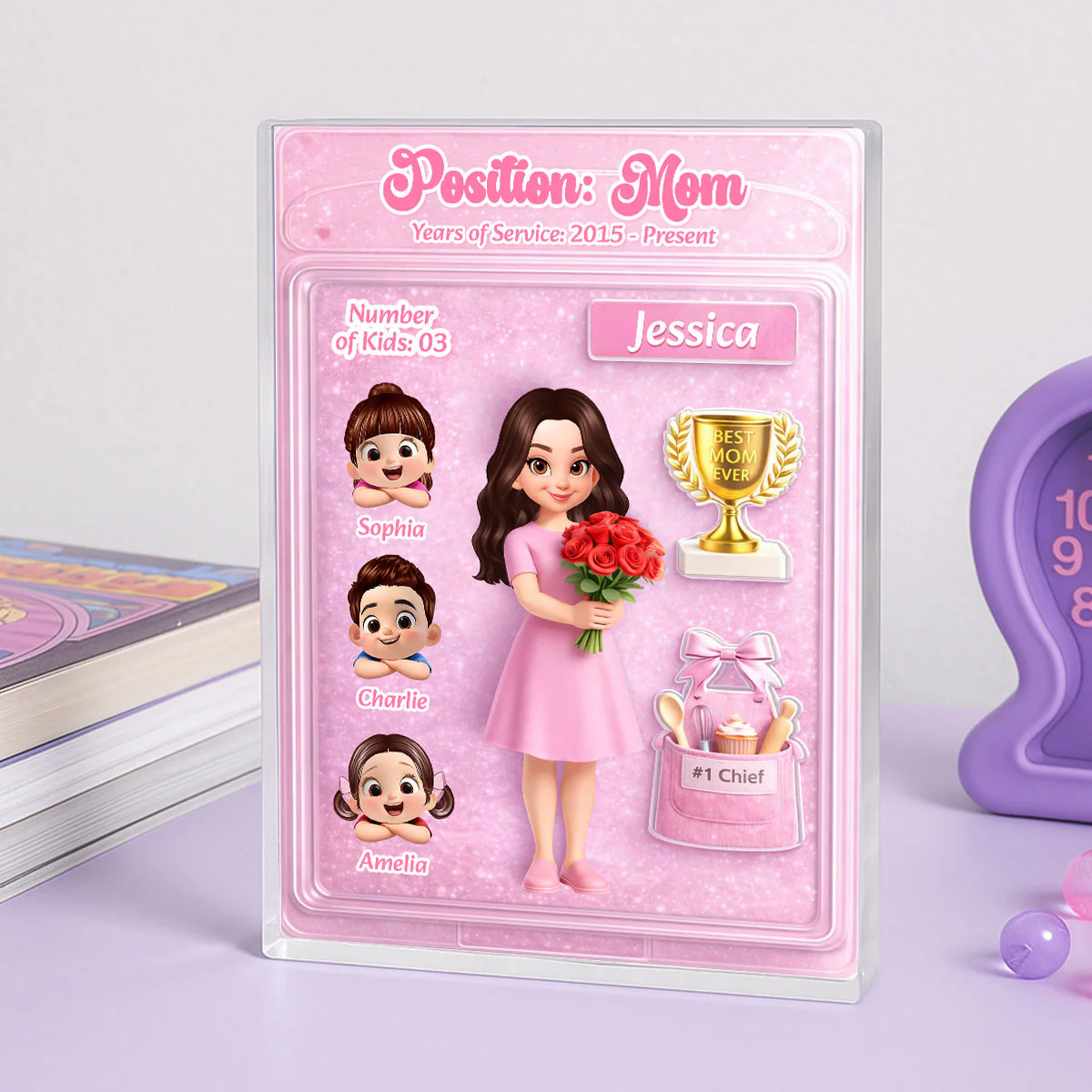 Mom's Litte World - Personalized Acrylic Block Plaque - Heartfelt Gift For Mom, Grandma - Image 4