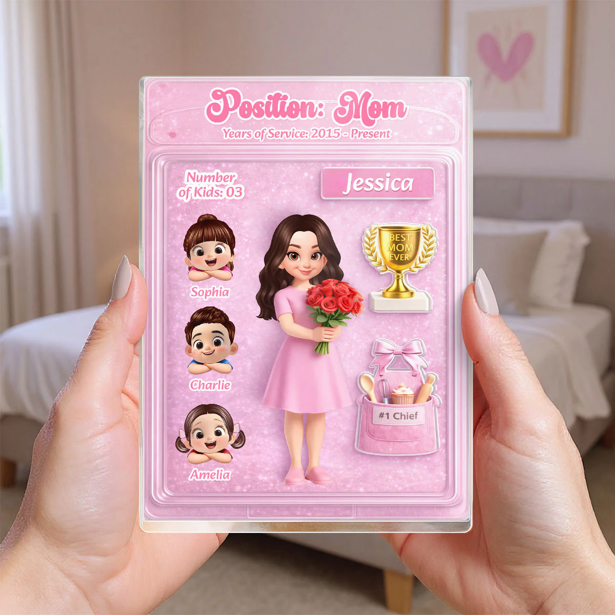 Mom's Litte World - Personalized Acrylic Block Plaque - Heartfelt Gift For Mom, Grandma - Image 5