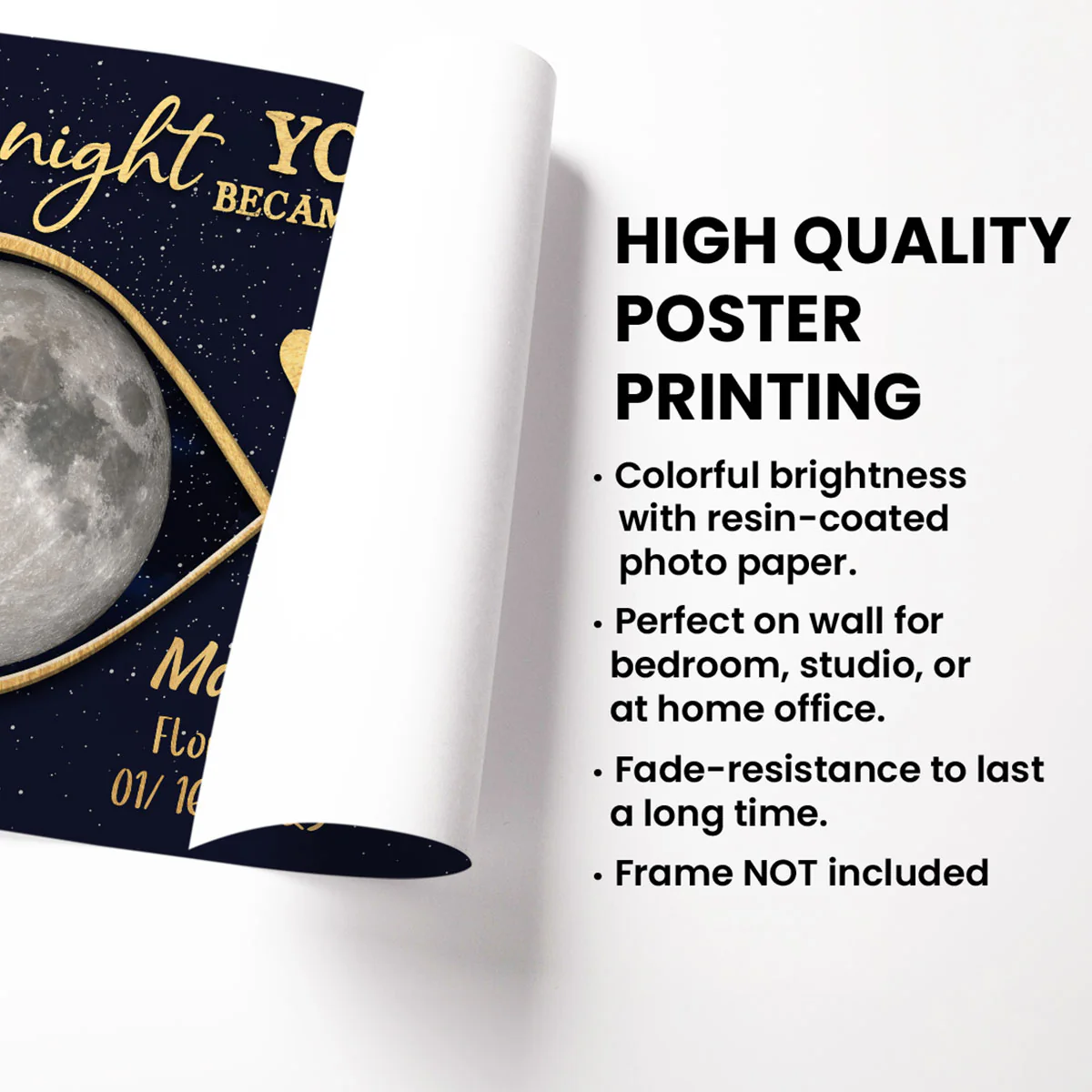 Moon Phase The Night You Became My Mommy Personalized Poster - Image 10