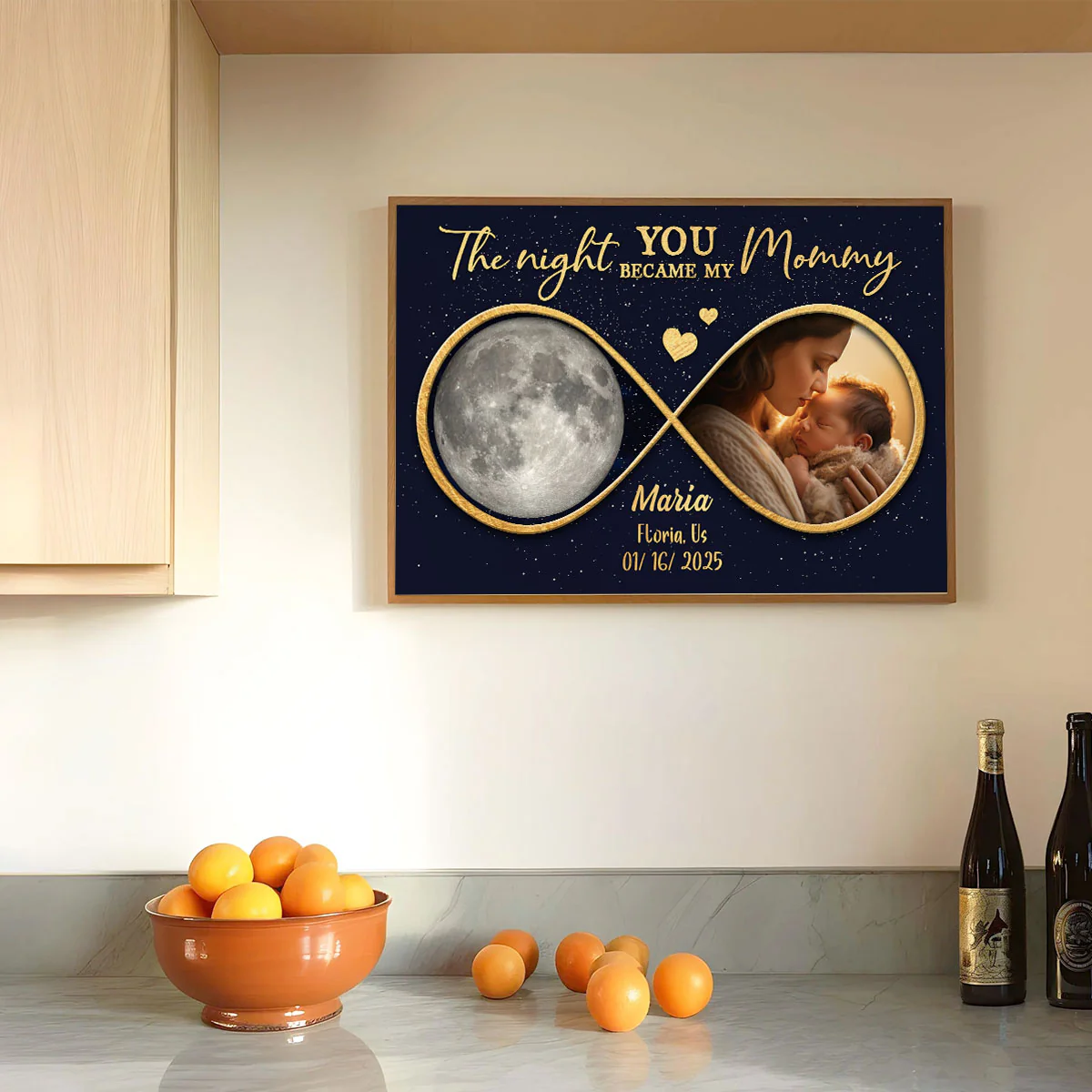 Moon Phase The Night You Became My Mommy Personalized Poster - Image 4