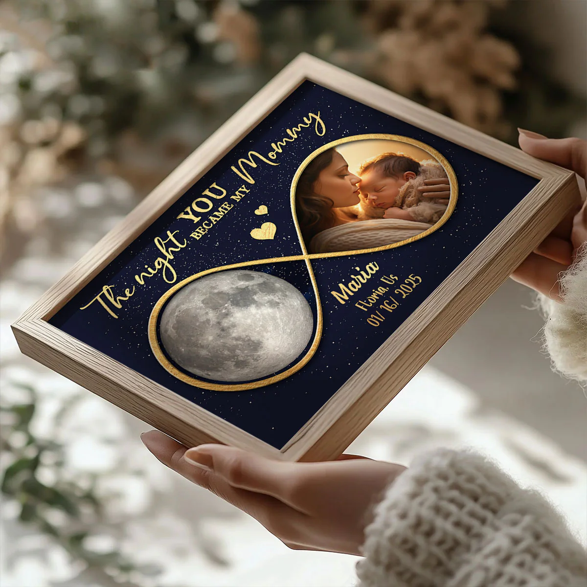 Moon Phase The Night You Became My Mommy Personalized Poster - Image 5