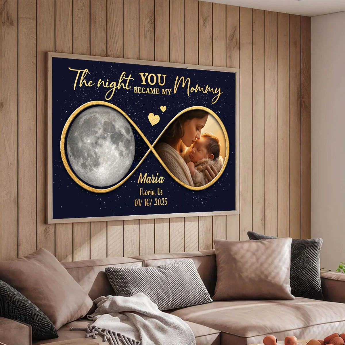 Moon Phase The Night You Became My Mommy Personalized Poster - Image 7