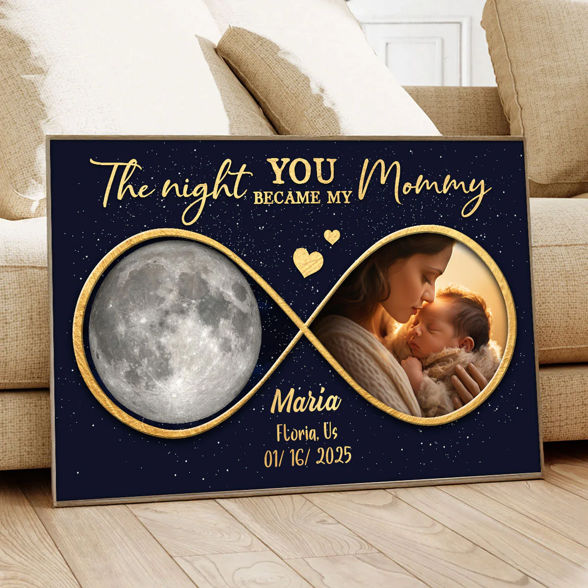 Moon Phase The Night You Became My Mommy Personalized Poster - Image 8