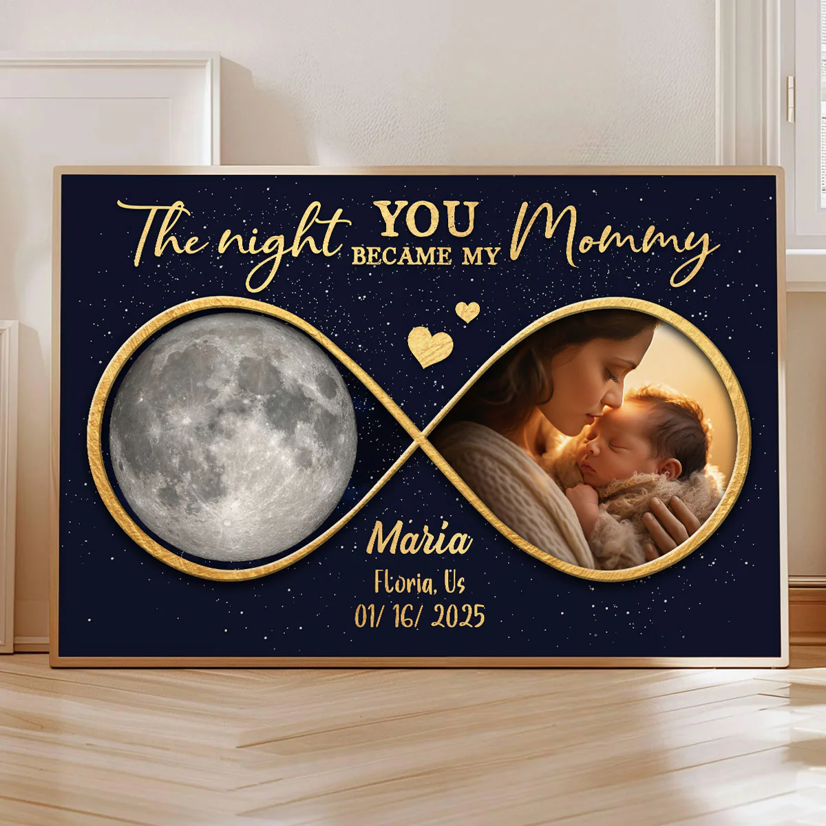 Moon Phase The Night You Became My Mommy Personalized Poster - Image 9