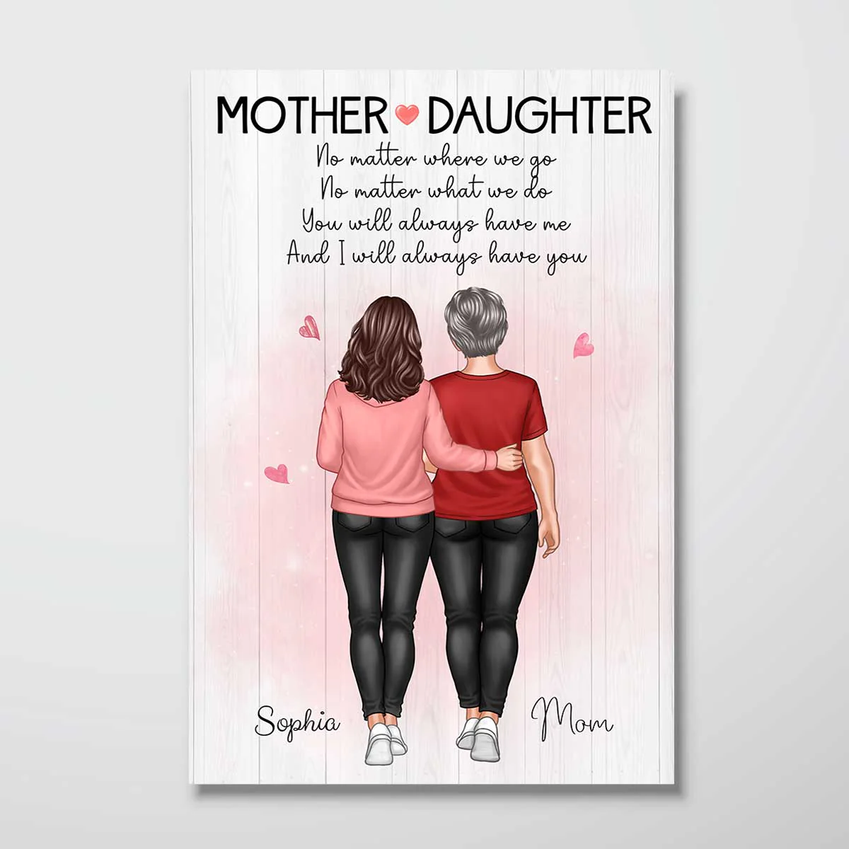 Mother And Daughter No Matter What Mother‘s Day Gift Personalized Vertical Poster