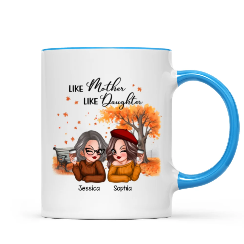 Mother And Daughter Pretty Woman Fall Season Personalized Mug - Image 10