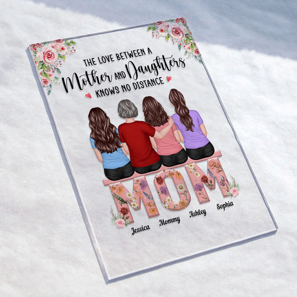 Mother Daughter Best Friends, Birth Month Flower Personalized Acrylic Plaque, Gift For Mom - Image 4