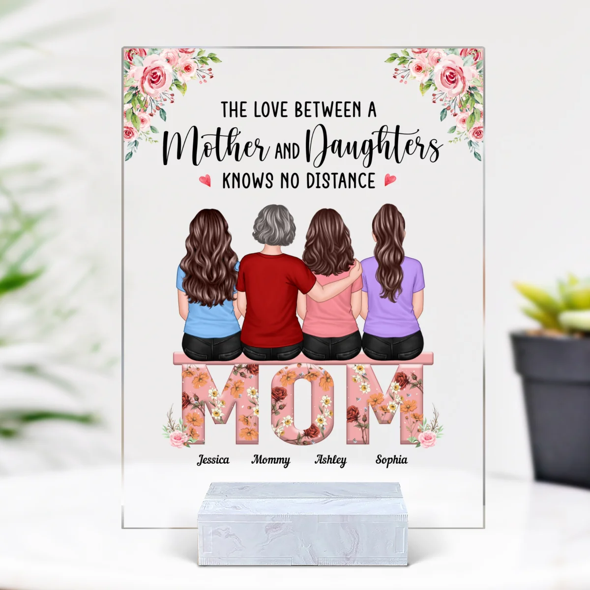 Mother Daughter Best Friends, Birth Month Flower Personalized Acrylic Plaque, Gift For Mom - Image 5