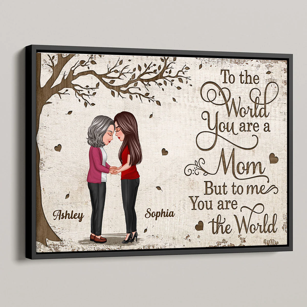 Mother Daughter Holding Hands Under Tree Personalized Poster, Gift For Mom - Image 4