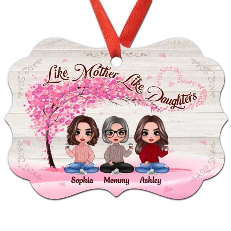 Mother Daughters Forever Linked Together Personalized Christmas Ornament - Image 4