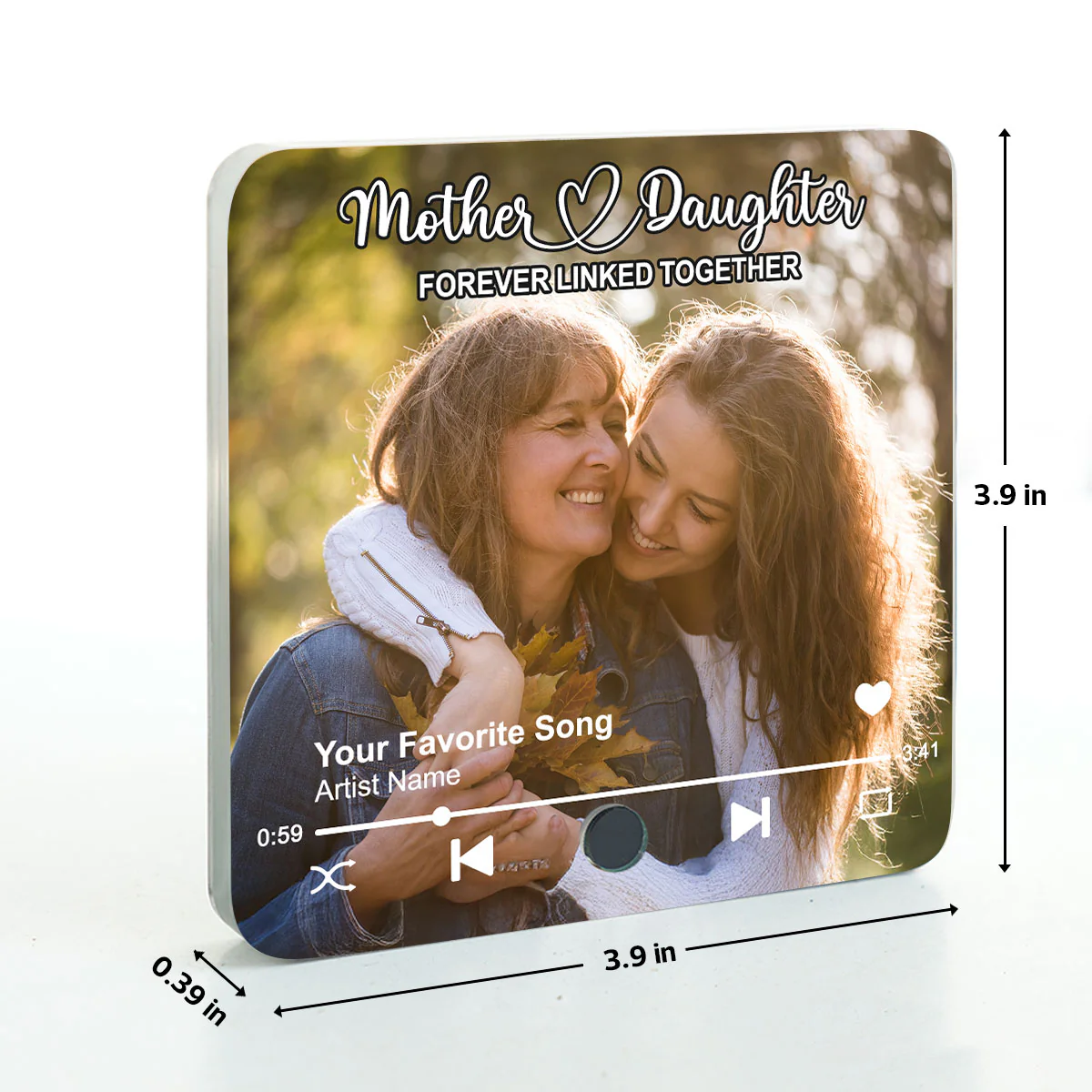 Mother & Daughters Sons Forever Linked Together Upload Photo Personalized Music Fridge Magnet, Heartfelt Gift , Birthday Gift For Mom - Image 8