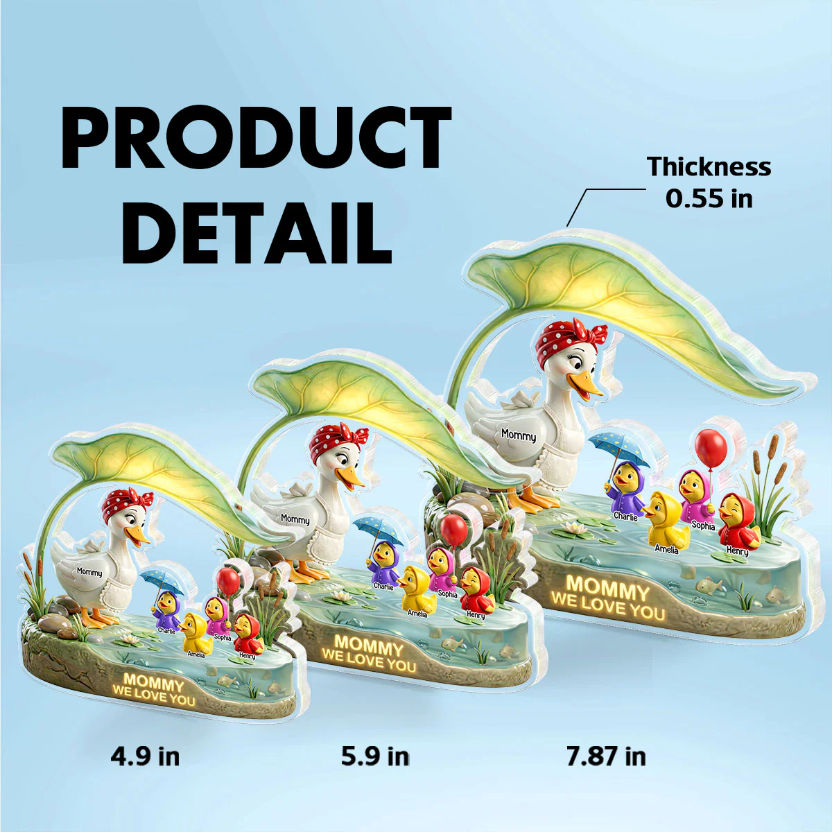 Mother Duck And Little Ducks - Personalized Acrylic Block Plaque - Gift For Mom, Grandma - Image 6