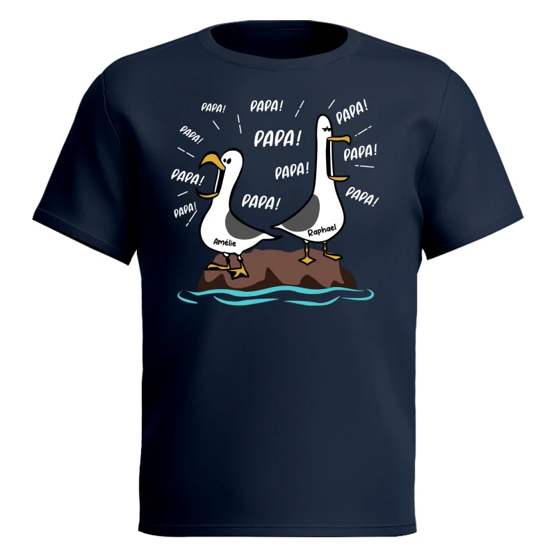 Mouettes Papa! Papa! Papa! – T-shirt Personnalisé – Cadeau Rigolo pour la Fête des Pères - Image 27
