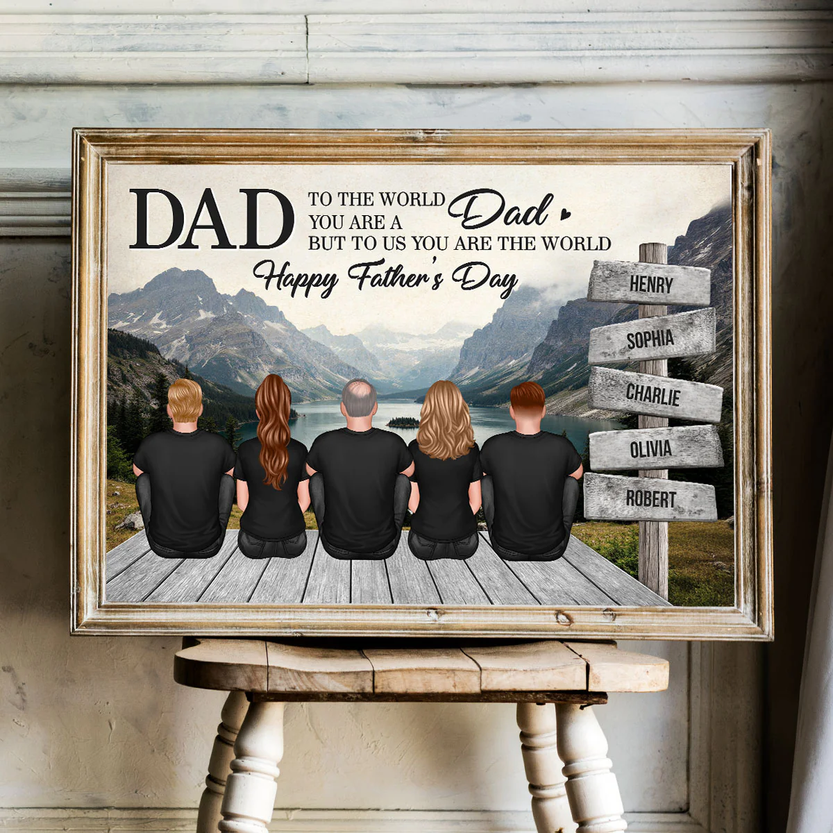 Mountain Landscape Dad You Are The World Personalized Poster, Father's Day Gift For Dad - Image 11