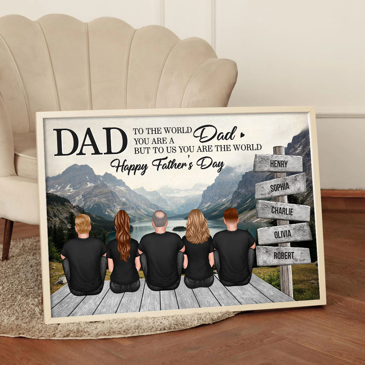 Mountain Landscape Dad You Are The World Personalized Poster, Father's Day Gift For Dad - Image 12