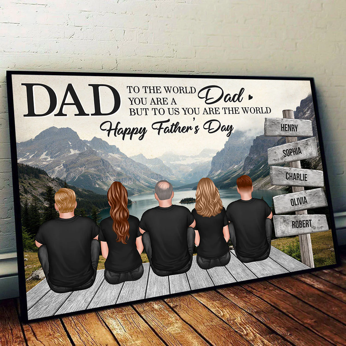 Mountain Landscape Dad You Are The World Personalized Poster, Father's Day Gift For Dad - Image 2