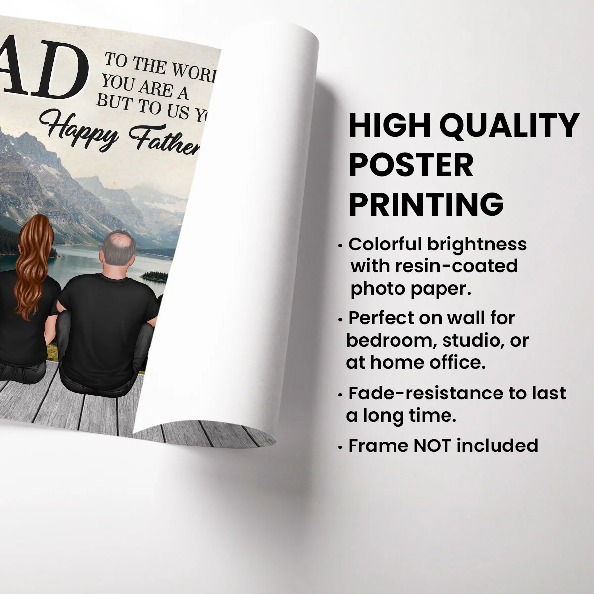 Mountain Landscape Dad You Are The World Personalized Poster, Father's Day Gift For Dad - Image 9