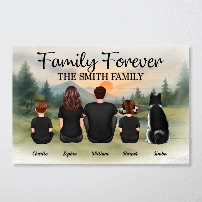 Mountain Landscape Family Forever Personalized Poster, Gift For Family, Dad, Mom - Image 10