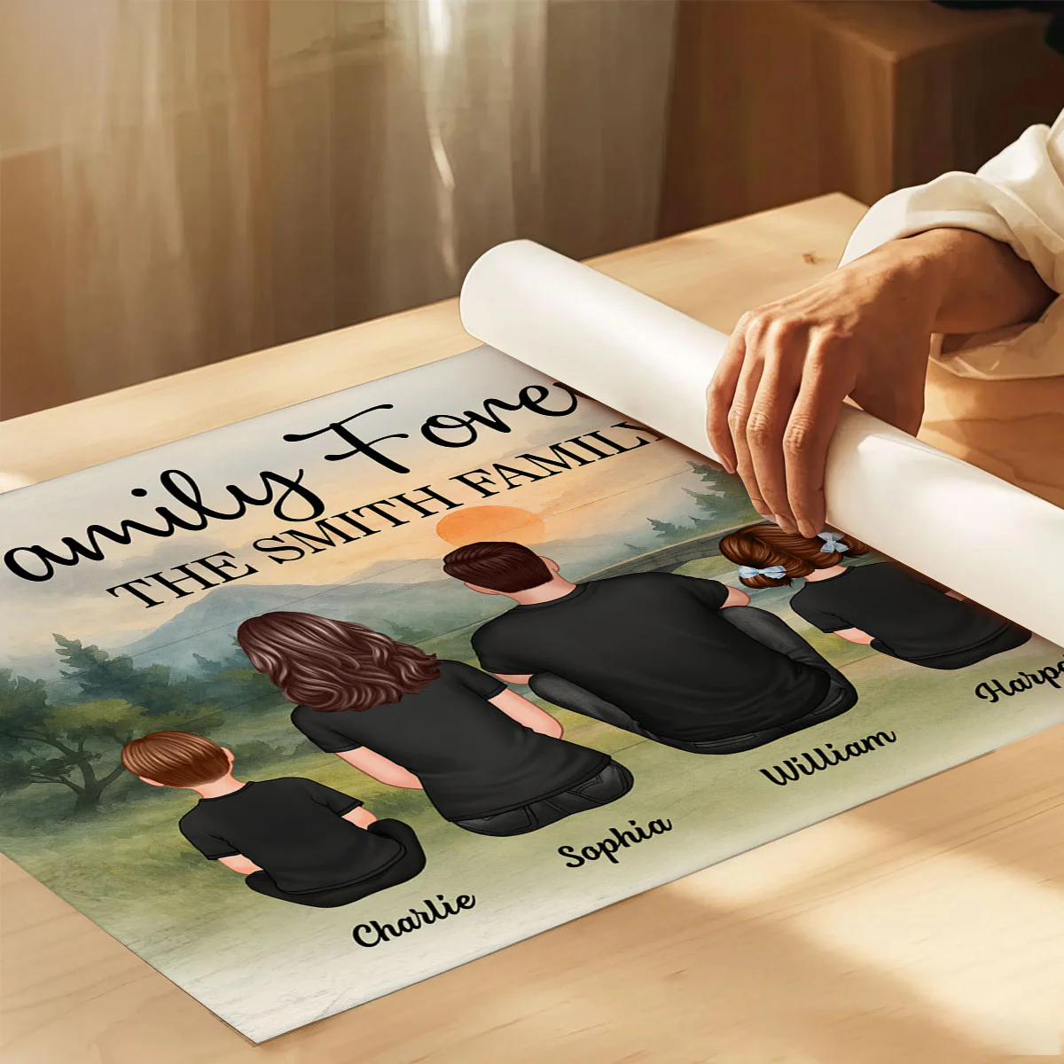 Mountain Landscape Family Forever Personalized Poster, Gift For Family, Dad, Mom - Image 3