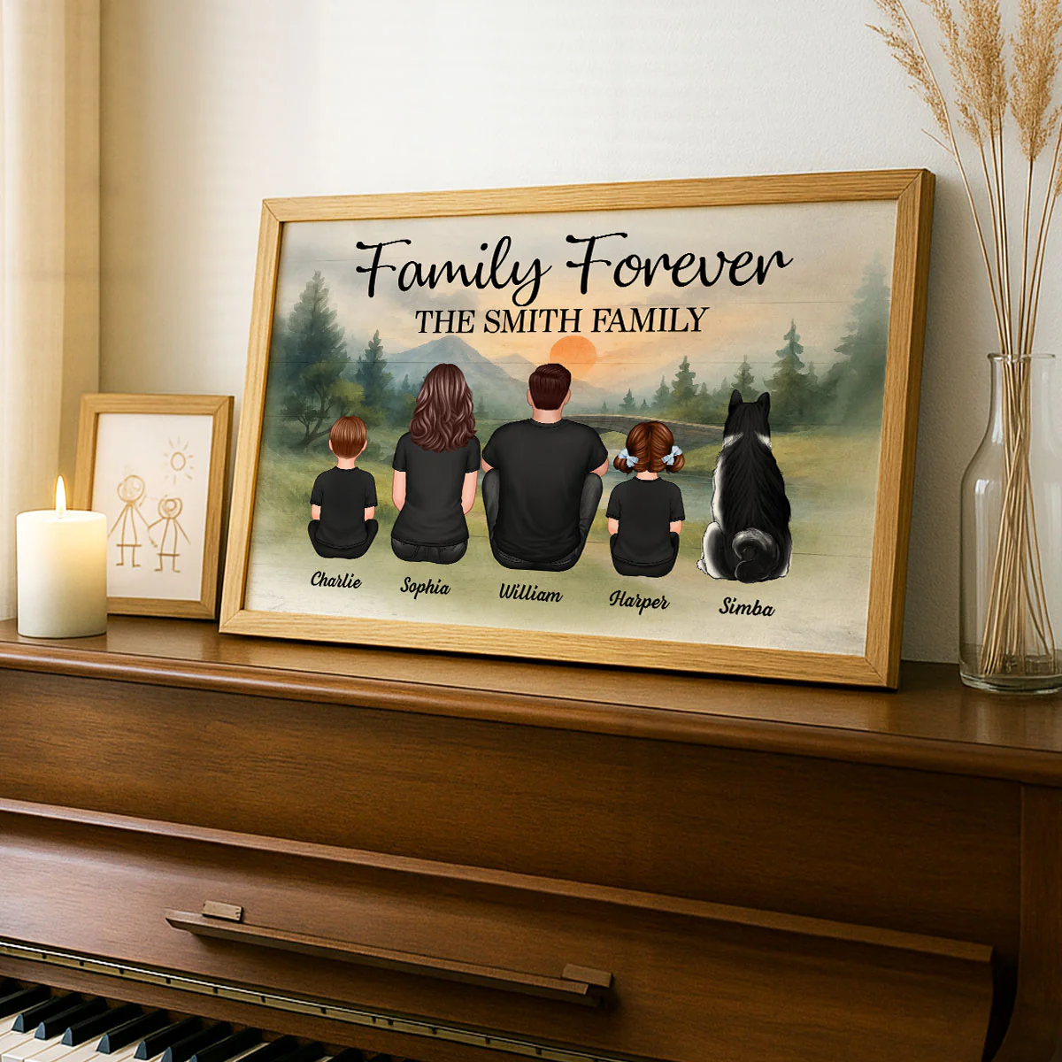 Mountain Landscape Family Forever Personalized Poster, Gift For Family, Dad, Mom - Image 4