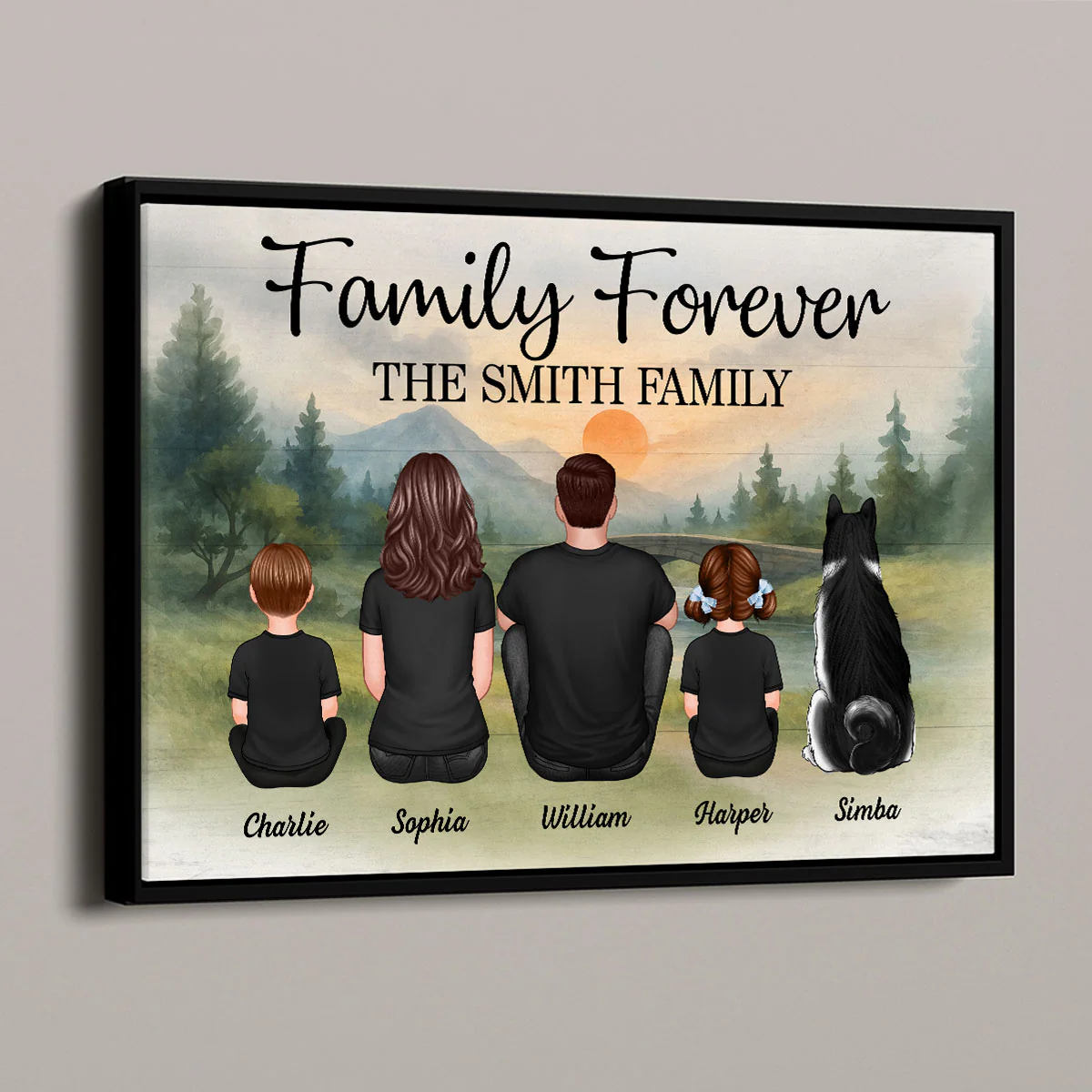 Mountain Landscape Family Forever Personalized Poster, Gift For Family, Dad, Mom - Image 5