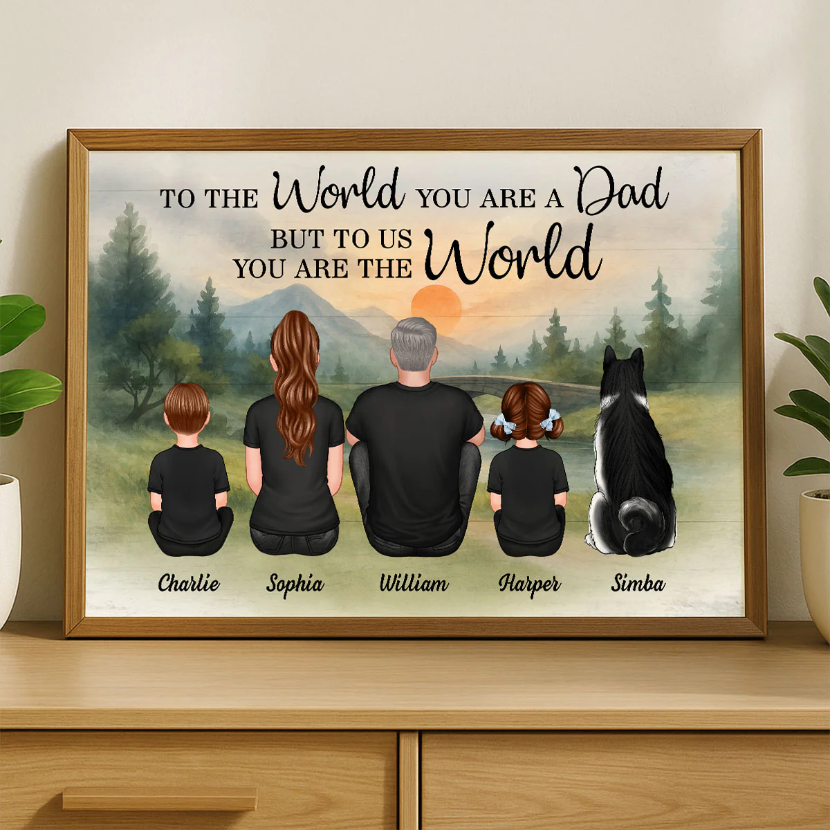 Retro Vintage Mountain Landscape Dad You Are The World Personalized Poster| Heartfelt Father's Day Gift For Dad, Husband