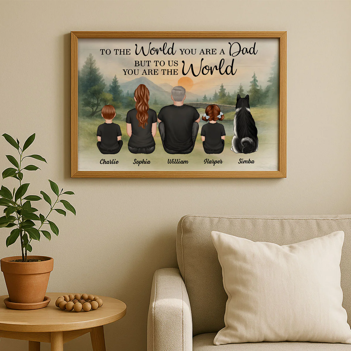 Retro Vintage Mountain Landscape Dad You Are The World Personalized Poster| Heartfelt Father's Day Gift For Dad, Husband - Image 6