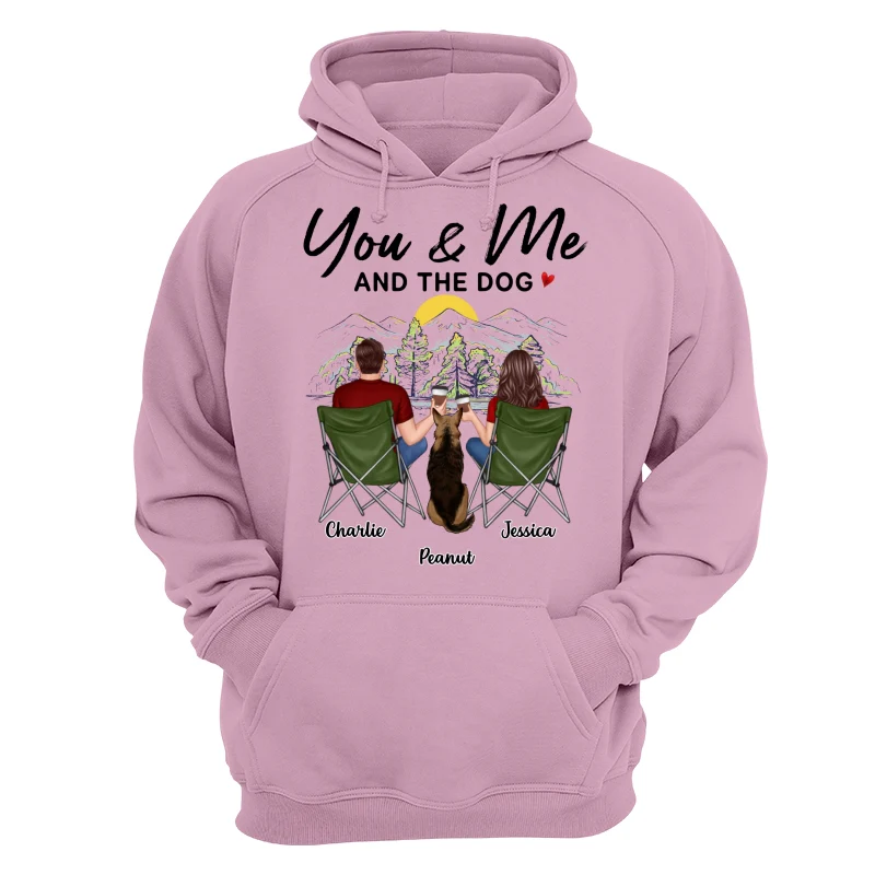 Mountain Sketch Couple Back View You Me The Dog Personalized Shirt - Image 15