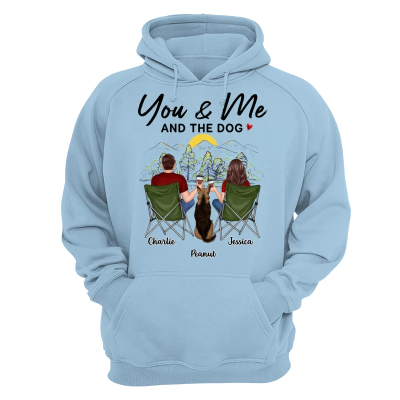 Mountain Sketch Couple Back View You Me The Dog Personalized Shirt - Image 16