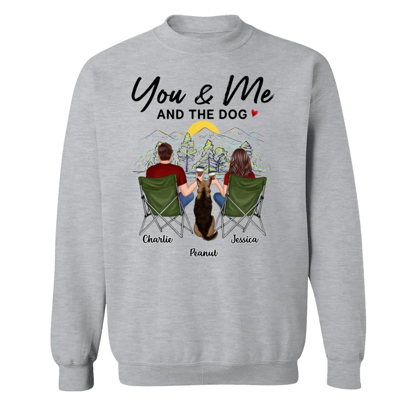 Mountain Sketch Couple Back View You Me The Dog Personalized Shirt - Image 18