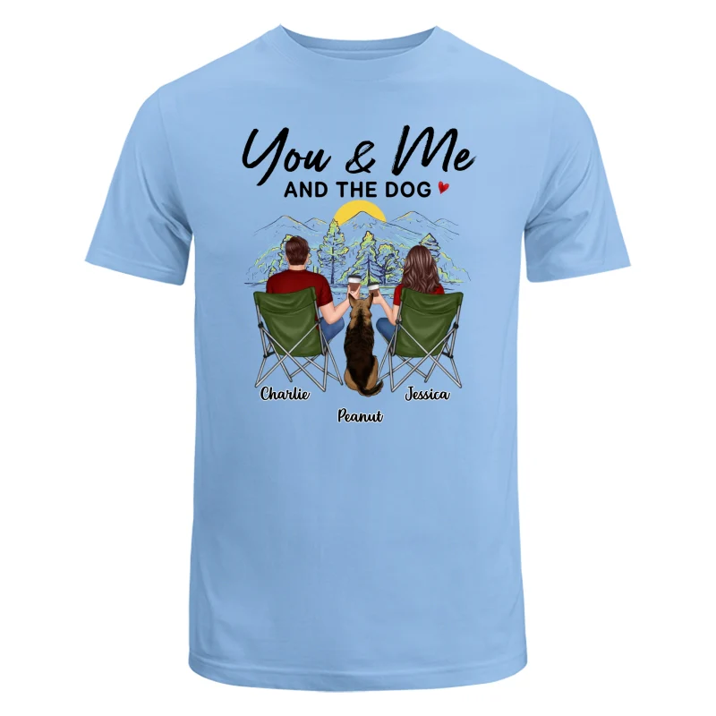 Mountain Sketch Couple Back View You Me The Dog Personalized Shirt - Image 8