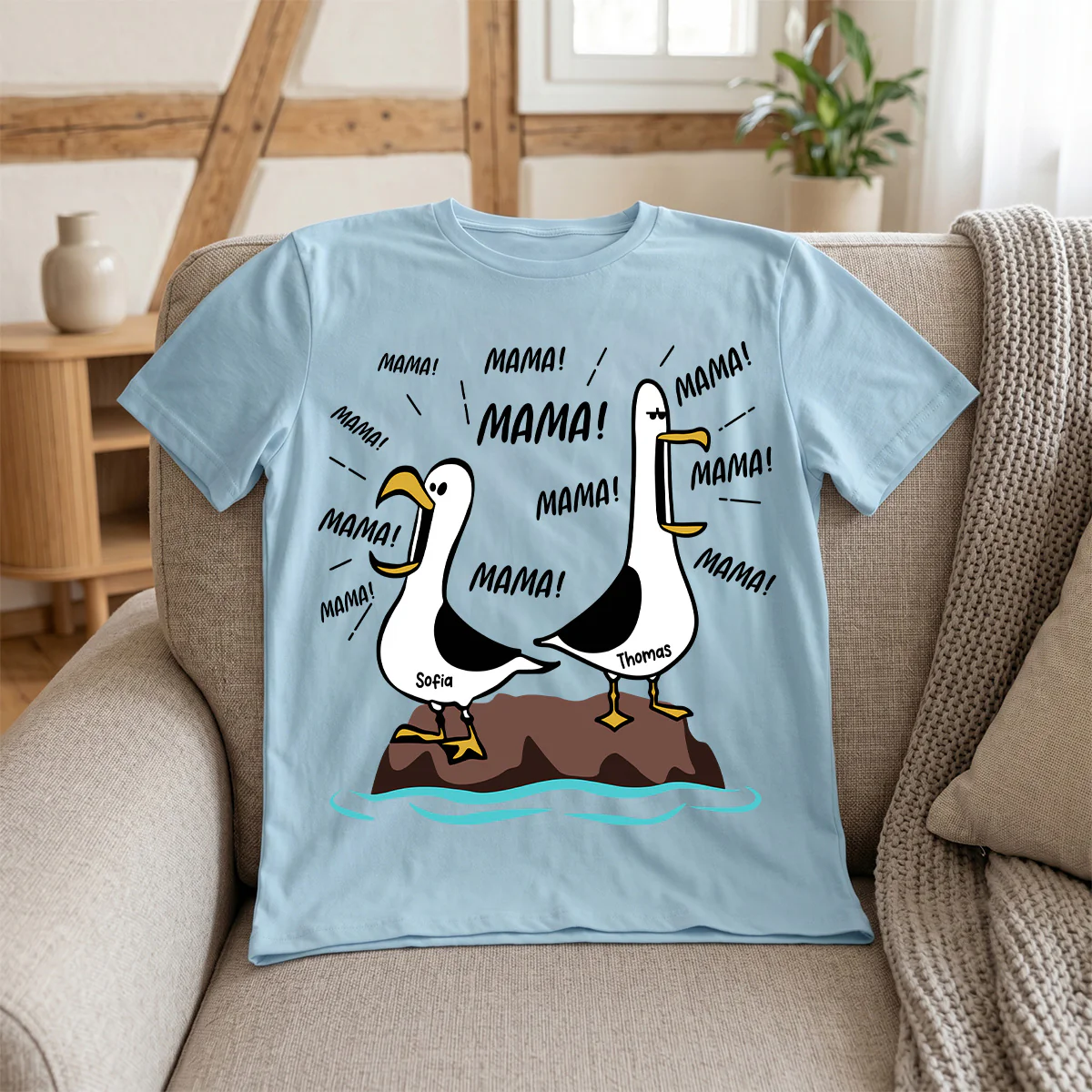 Möwen-Mama Mama! Mama! Mama! - Personalisiertes Shirt - Lustiges Muttertagsgeschenk für Mutter - Image 3