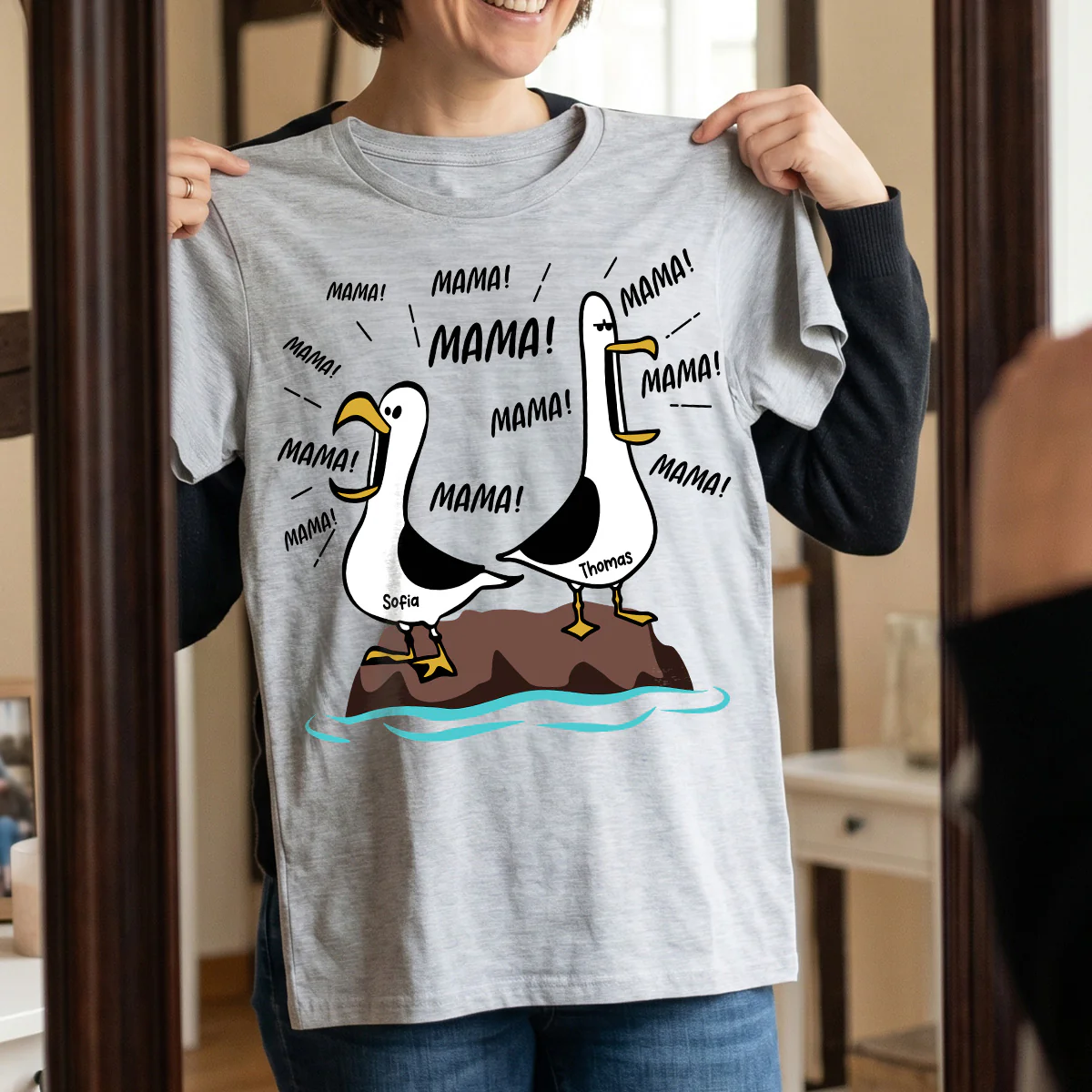 Möwen-Mama Mama! Mama! Mama! - Personalisiertes Shirt - Lustiges Muttertagsgeschenk für Mutter - Image 5