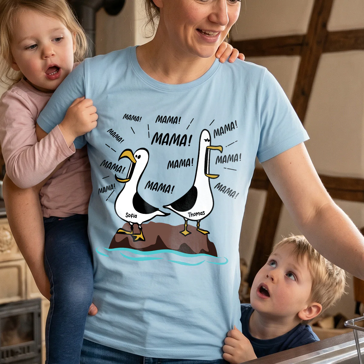 Möwen-Mama Mama! Mama! Mama! - Personalisiertes Shirt - Lustiges Muttertagsgeschenk für Mutter - Image 8