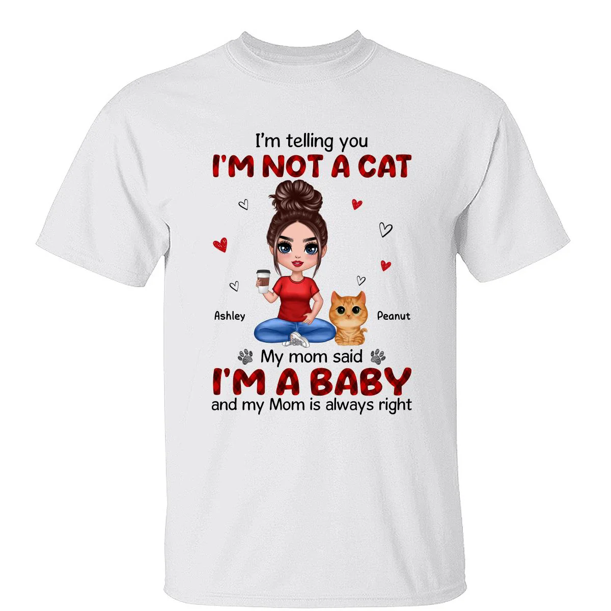 Multiple Patterns I‘m Not A Cats Watercolor Cute Cats Personalized Shirt