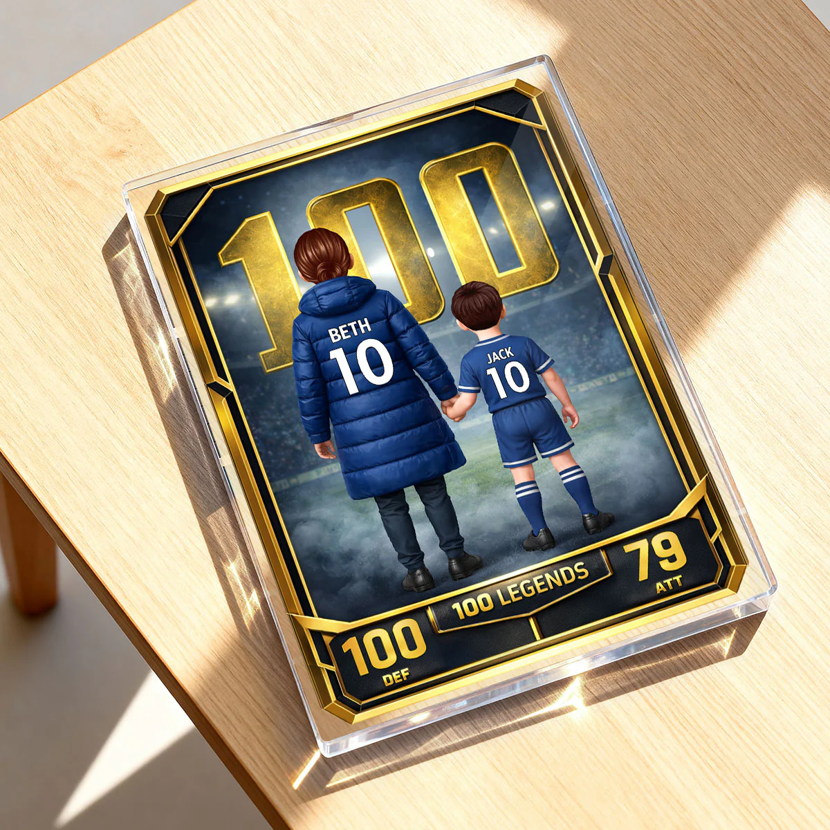 Mum And Kids 100 Legends Trading Card - Personalised Acrylic Block Plaque - Gift For Football Mum - Image 6