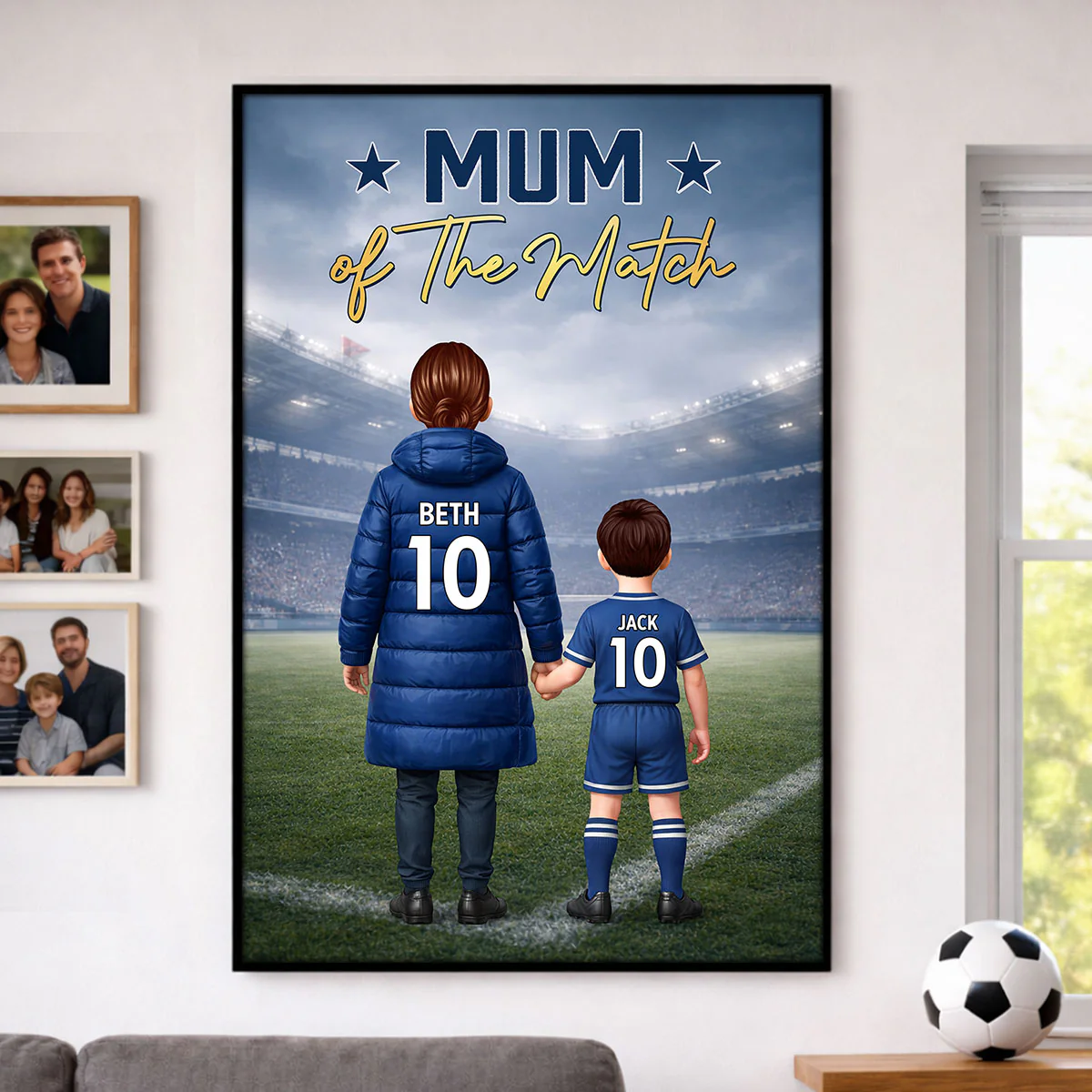 Mum Of The Match Football - Personalised Poster - Gift For Mum