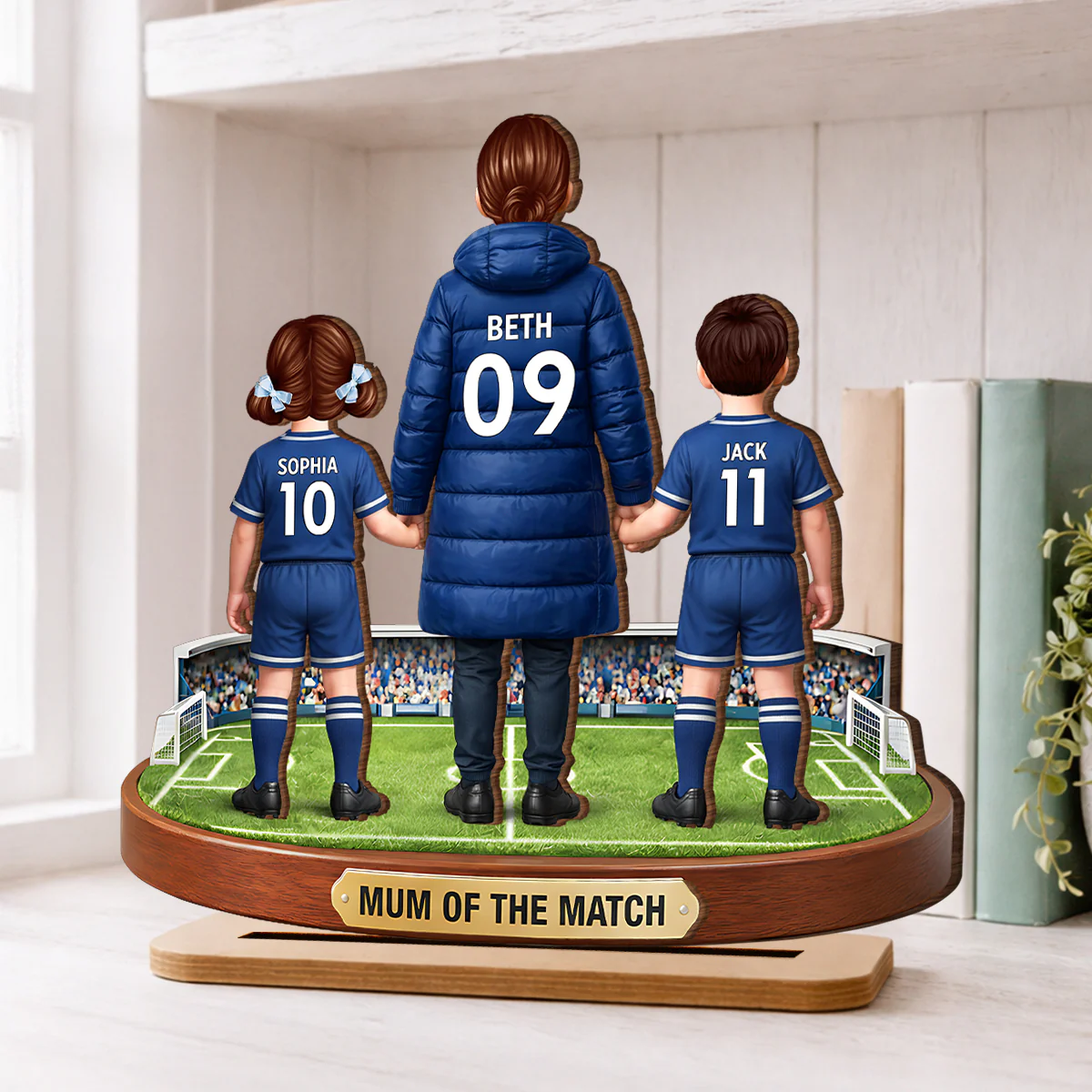 Mum Of The Match - Personalised 2-Layered Wooden Plaque – Gift For Football Mum - Image 6
