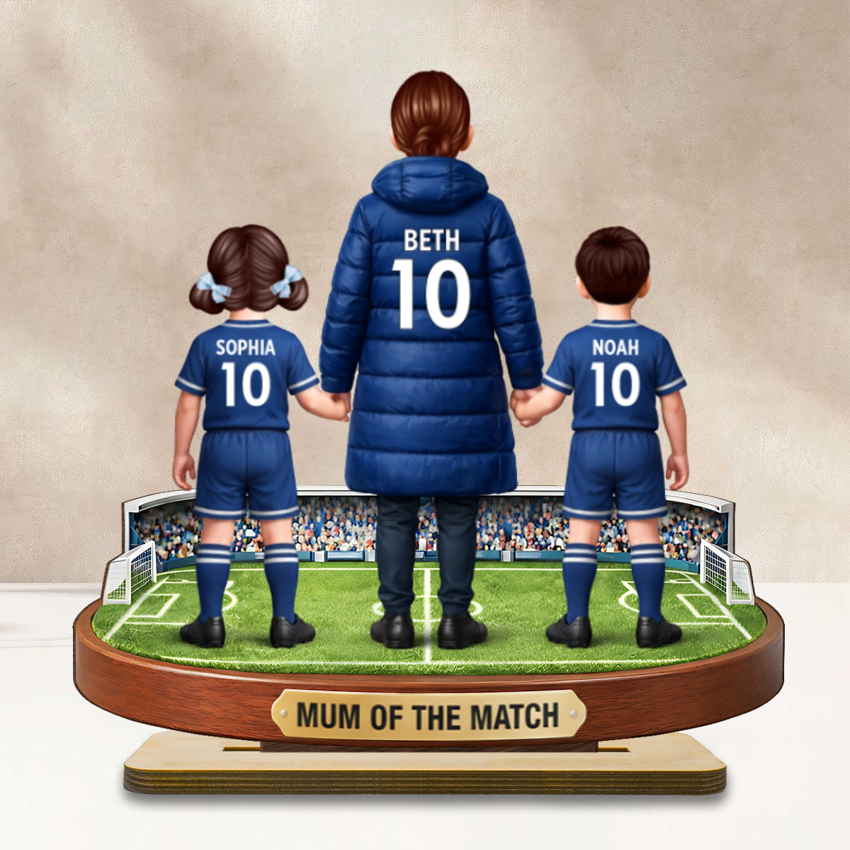 Mum Of The Match - Personalised 2-Layered Wooden Plaque – Gift For Football Mum - Image 9