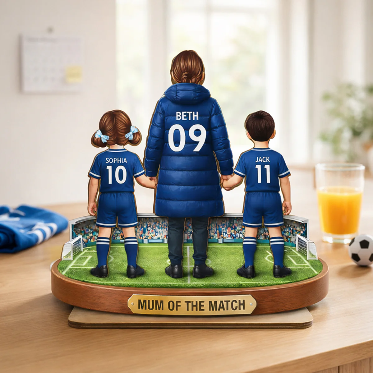 Mum Of The Match - Personalised 2-Layered Wooden Plaque – Gift For Football Mum - Image 5