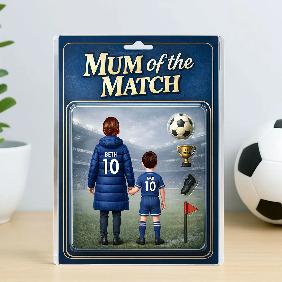 Mum Of The Match - Personalised Acrylic Block Plaque - Gift For Mum - Image 4