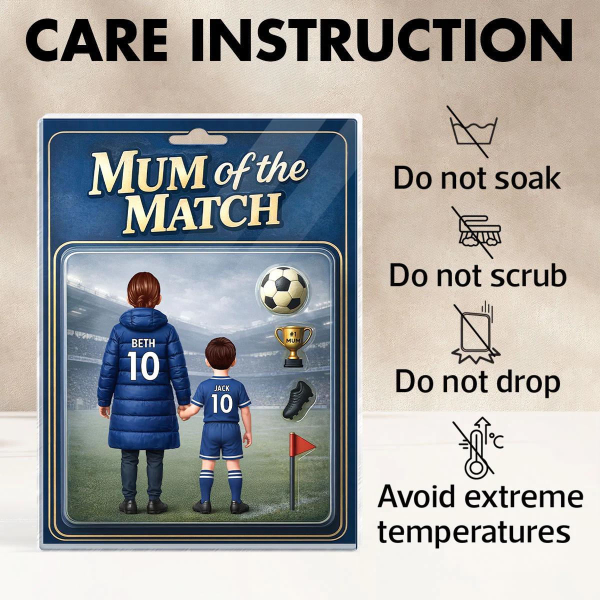 Mum Of The Match - Personalised Acrylic Block Plaque - Gift For Mum - Image 7